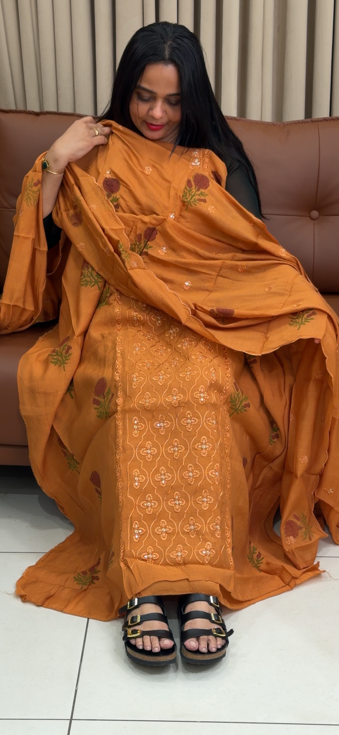 MALAI CHANDERI UNSTITCHED SALWAR SUITS - NUWA - 1894