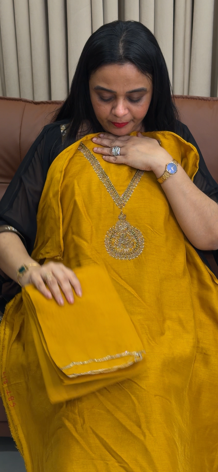 VISCOSE ORGANZA UNSTITCHED SALWAR SUITS - NUWA - 1914