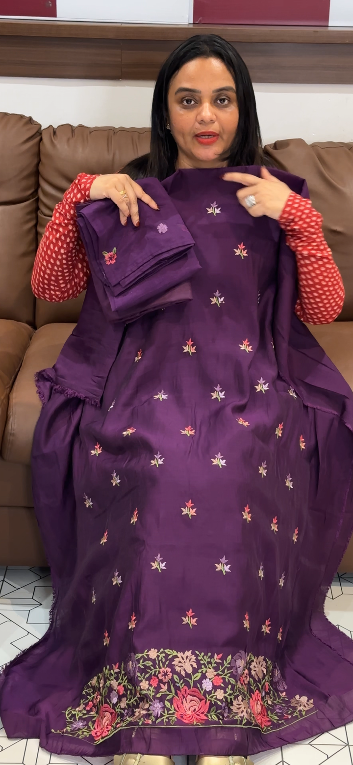 MALAI CHANDERI UNSTITCHED SALWAR SUITS - NUWA - 755