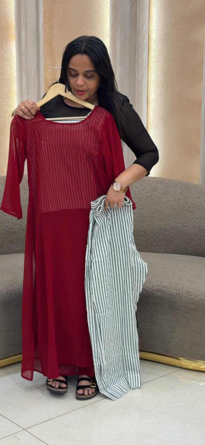 IN-HOUSE LINEN CROP TOP , BOTTOM AND JACKET - NUWA - 2151
