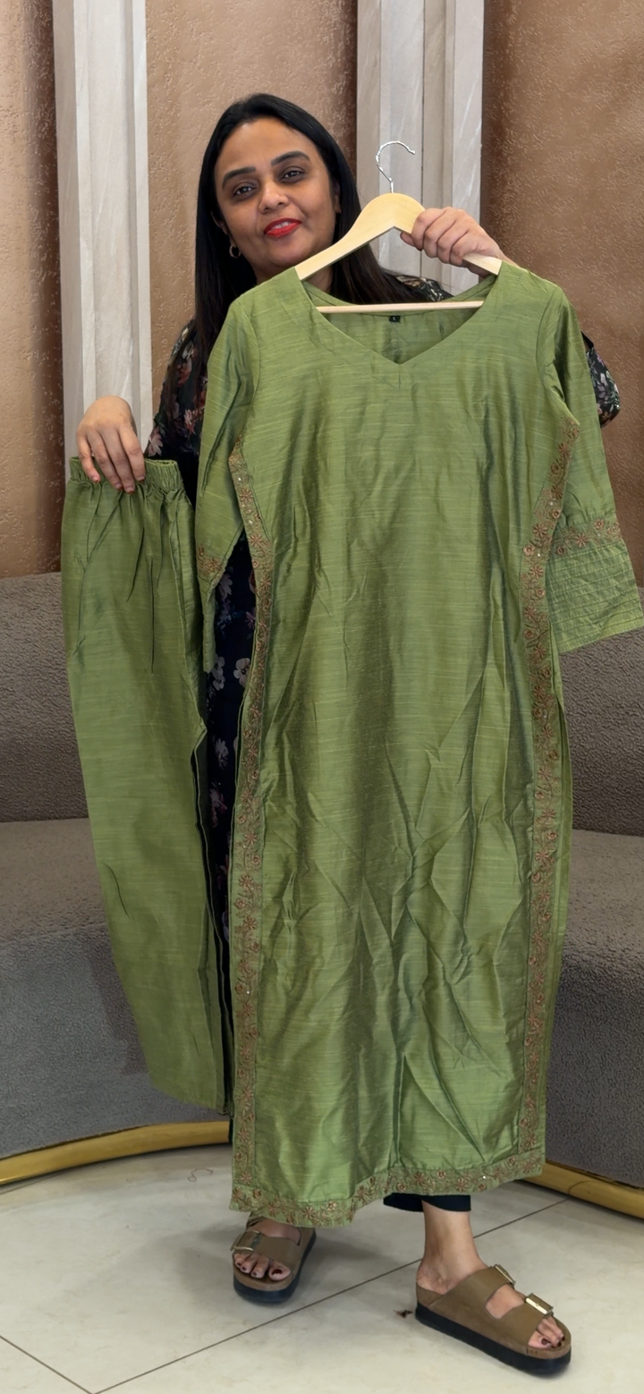 SEMI RAW SILK TOP AND BOTTOM - NUWA - 1042
