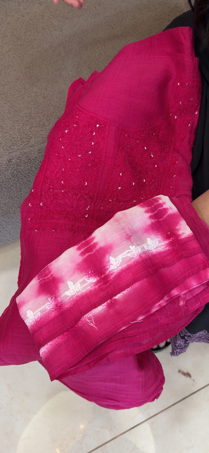 MALAI UNSTITCHED SALWAR SUITS - IHA 2083