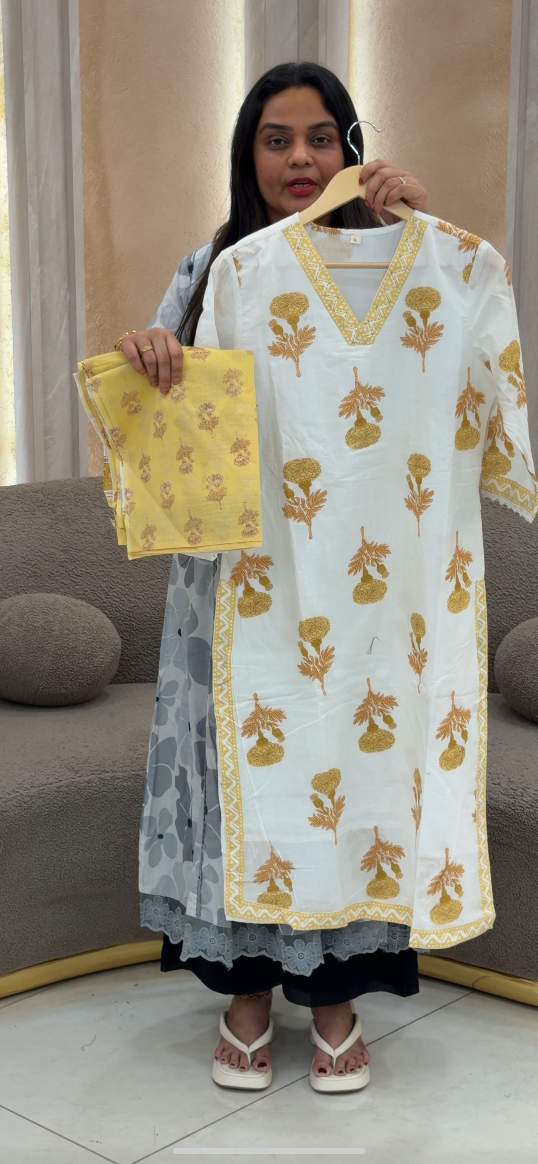 COTTON PRINTED TOP, BOTTOM AND DUPATTA - NUWA - 449