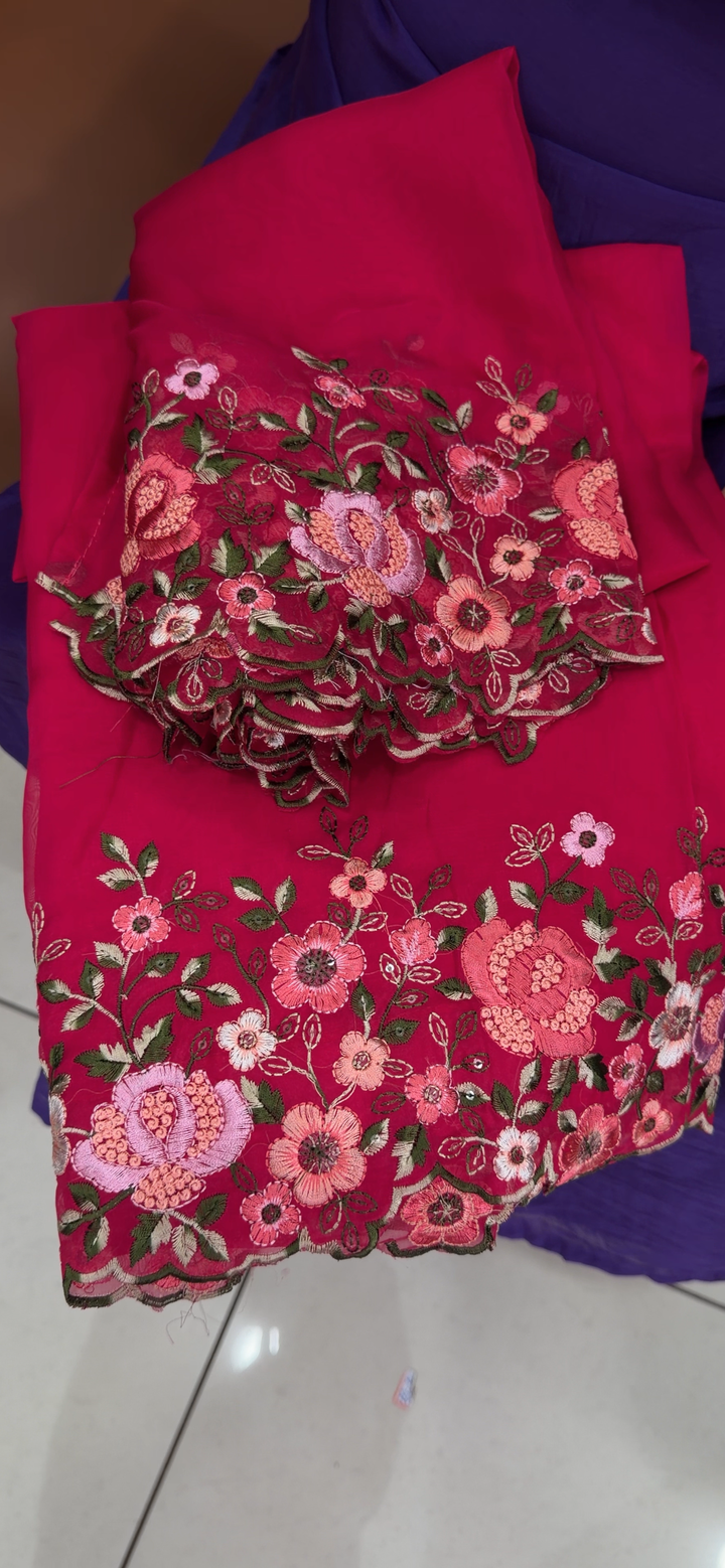 SOFT ORGANZA UNSTITCHED SALWAR SUITS - NUWA - 1551