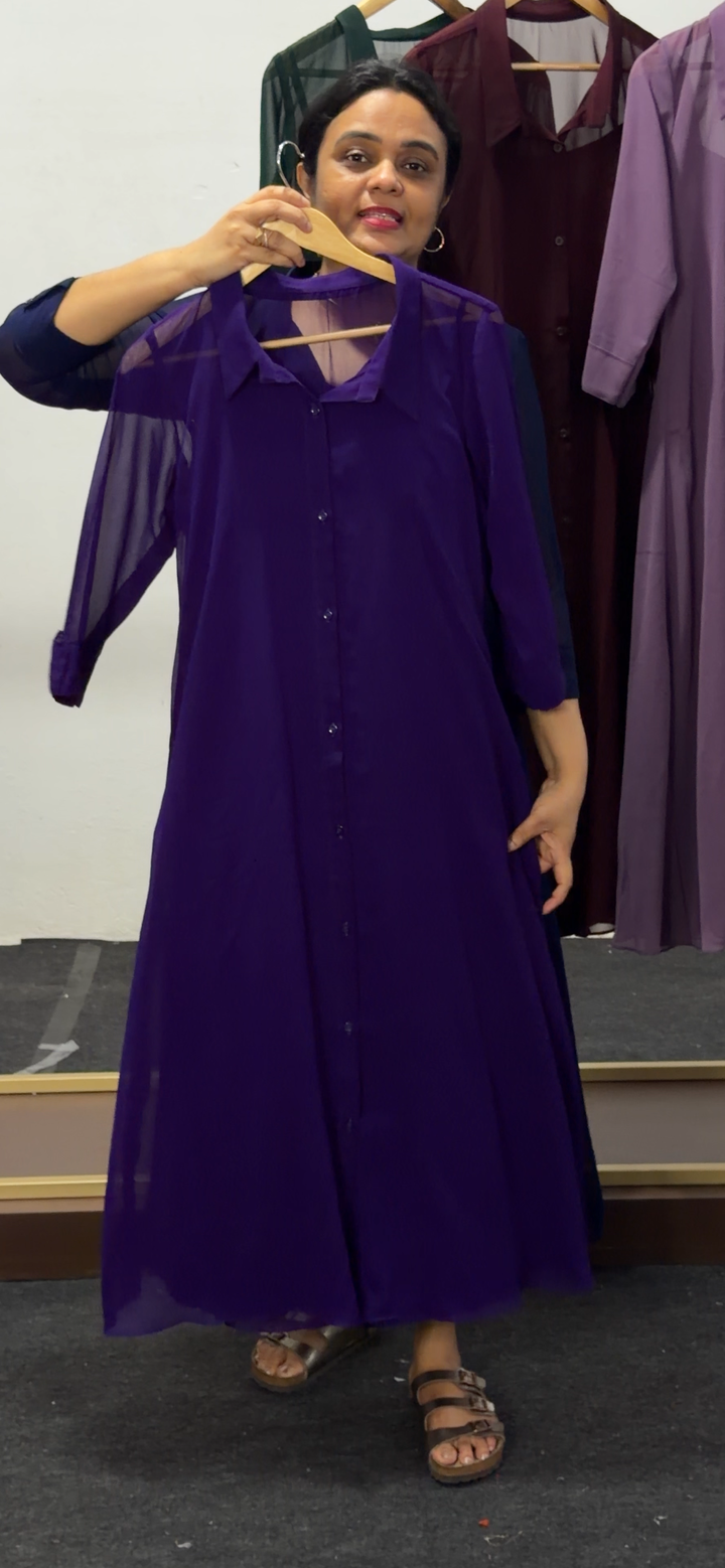 IN-HOUSE GEORGETTE TUNIC TOPS - NUWA - 2533