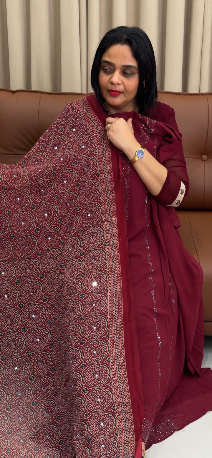 FAUX GEORGETTE UNSTITCHED SALWAR SUITS - NUWA - 1636