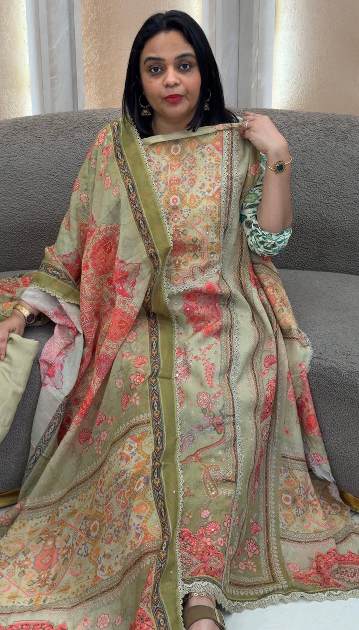 MUL CHANDERI UNSTITCHED SALWAR SUITS - NUWA-1473