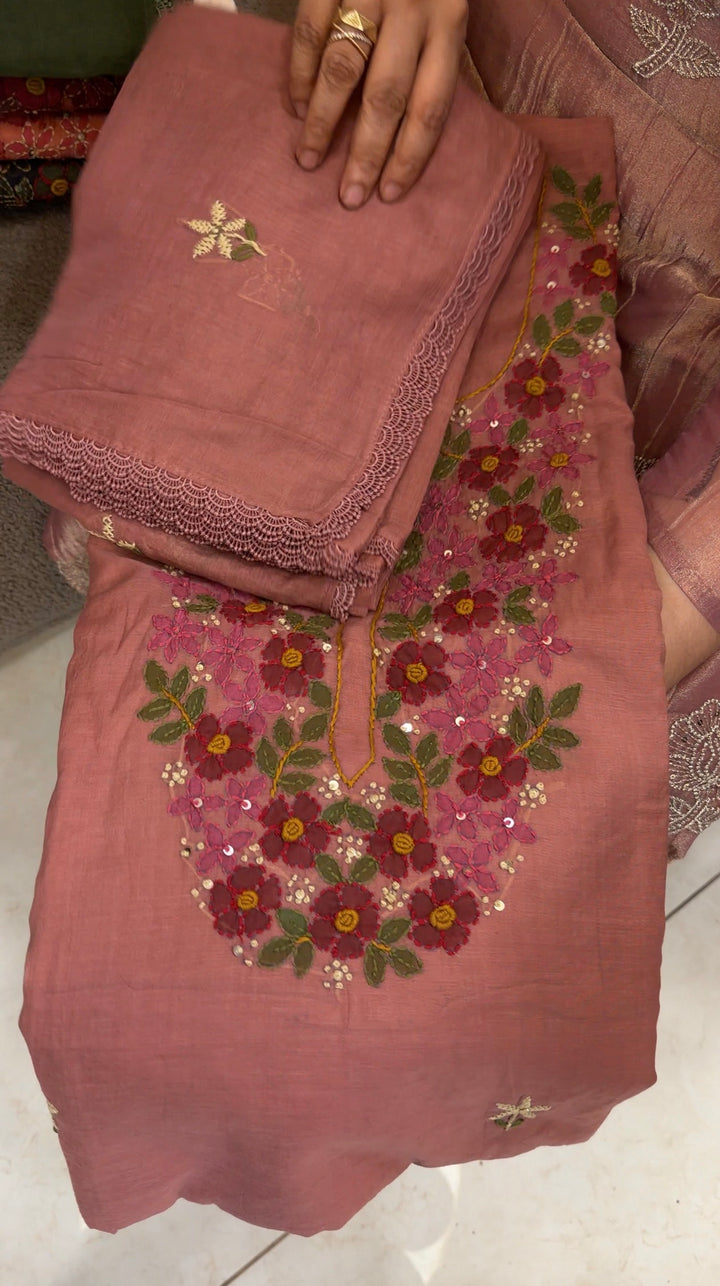 MALAI CHANDERI UNSTITCHED SALWAR SUITS - NUWA-1644