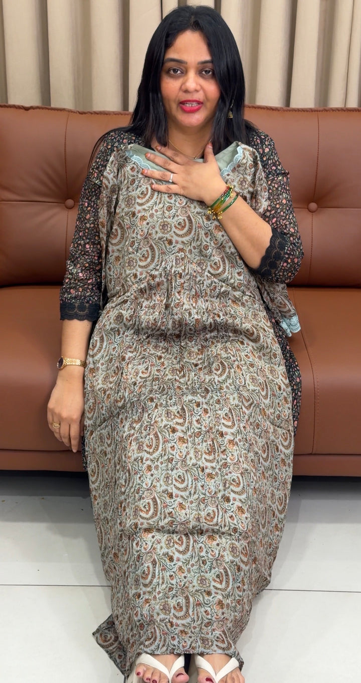 PRINTED CHIFFON ALINE TOPS - NUWA-1549