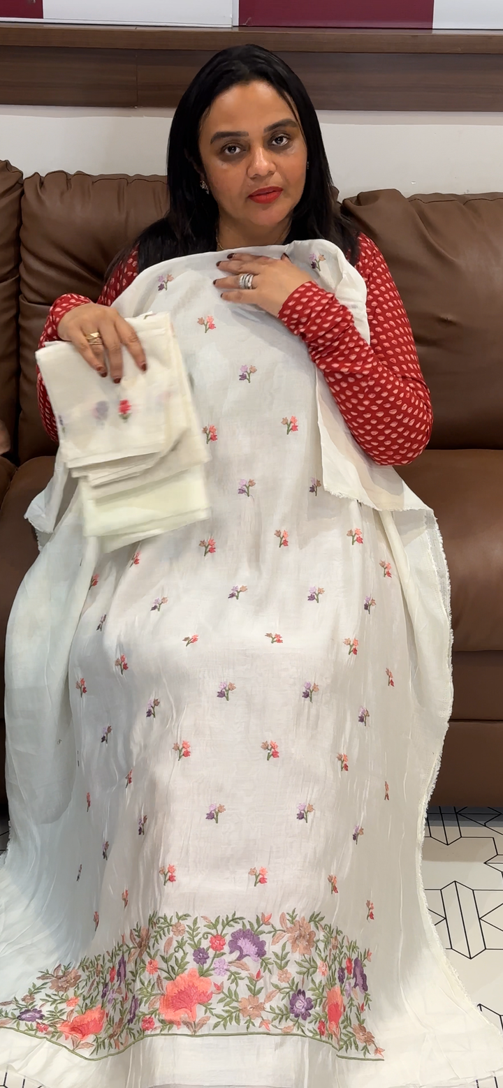 MALAI CHANDERI UNSTITCHED SALWAR SUITS - NUWA - 755