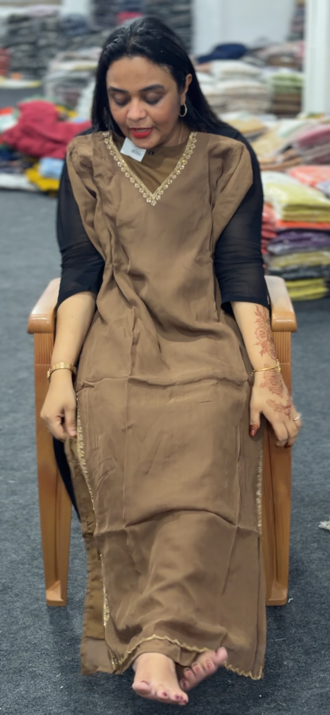 VISCOSE GEORGETTE HAND WORKED TOPS - NUWA - 1250
