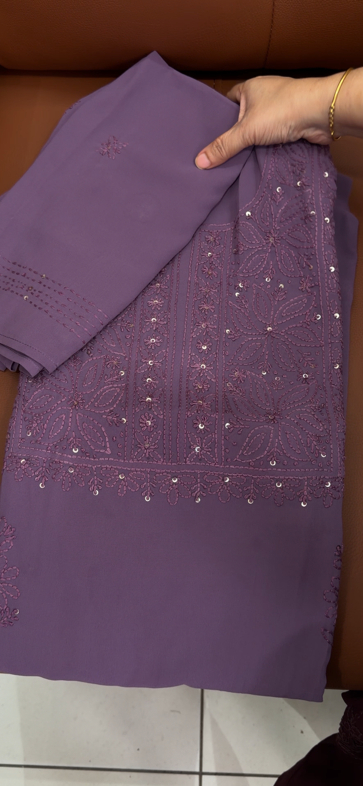 CHIKANKARI UNSTITCHED SALWAR SUITS - NUWA - 1958