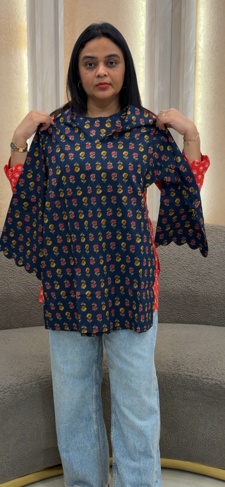 PRINTED SHORT TOPS - NUWA-1256