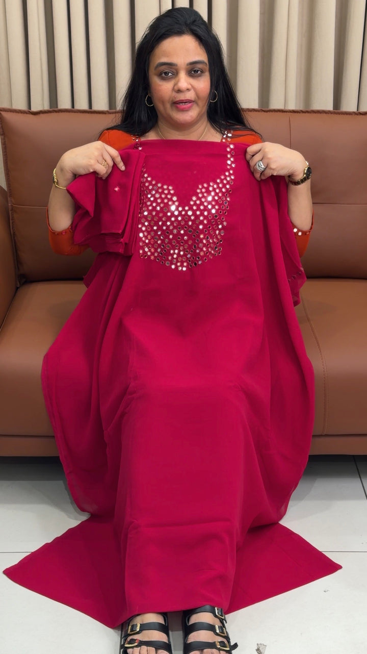FAUX GEORGETTE UNSTITCHED SALWAR SUITS -NUWA-1997