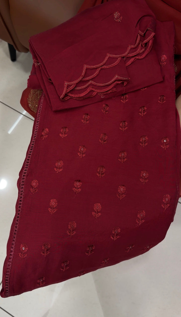 MALAI CHANDERI UNSTITCHED SALWAR SUITS - NUWA-1841