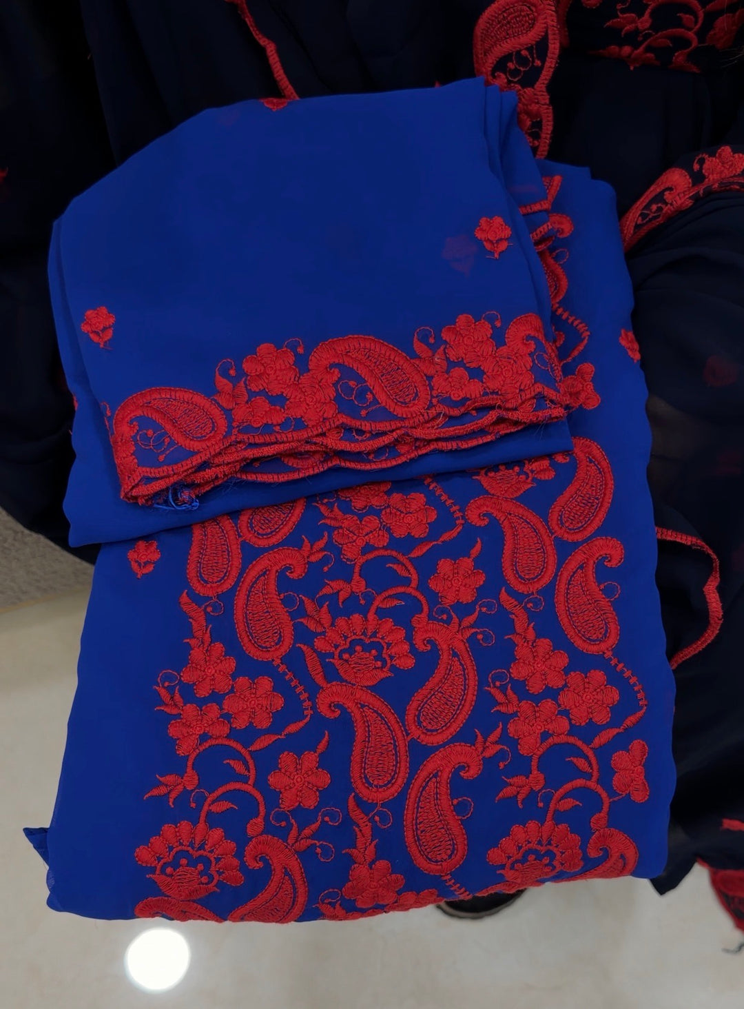 IN-HOUSE FAUX GEORGETTE TOP,BOTTOM AND DUPATTA - IHA 1664