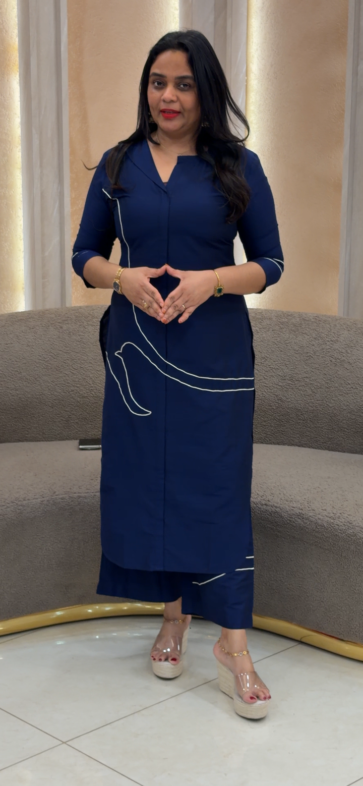 IN-HOUSE SLUB SILK CO-ORDS SETS - NUWA - 1433