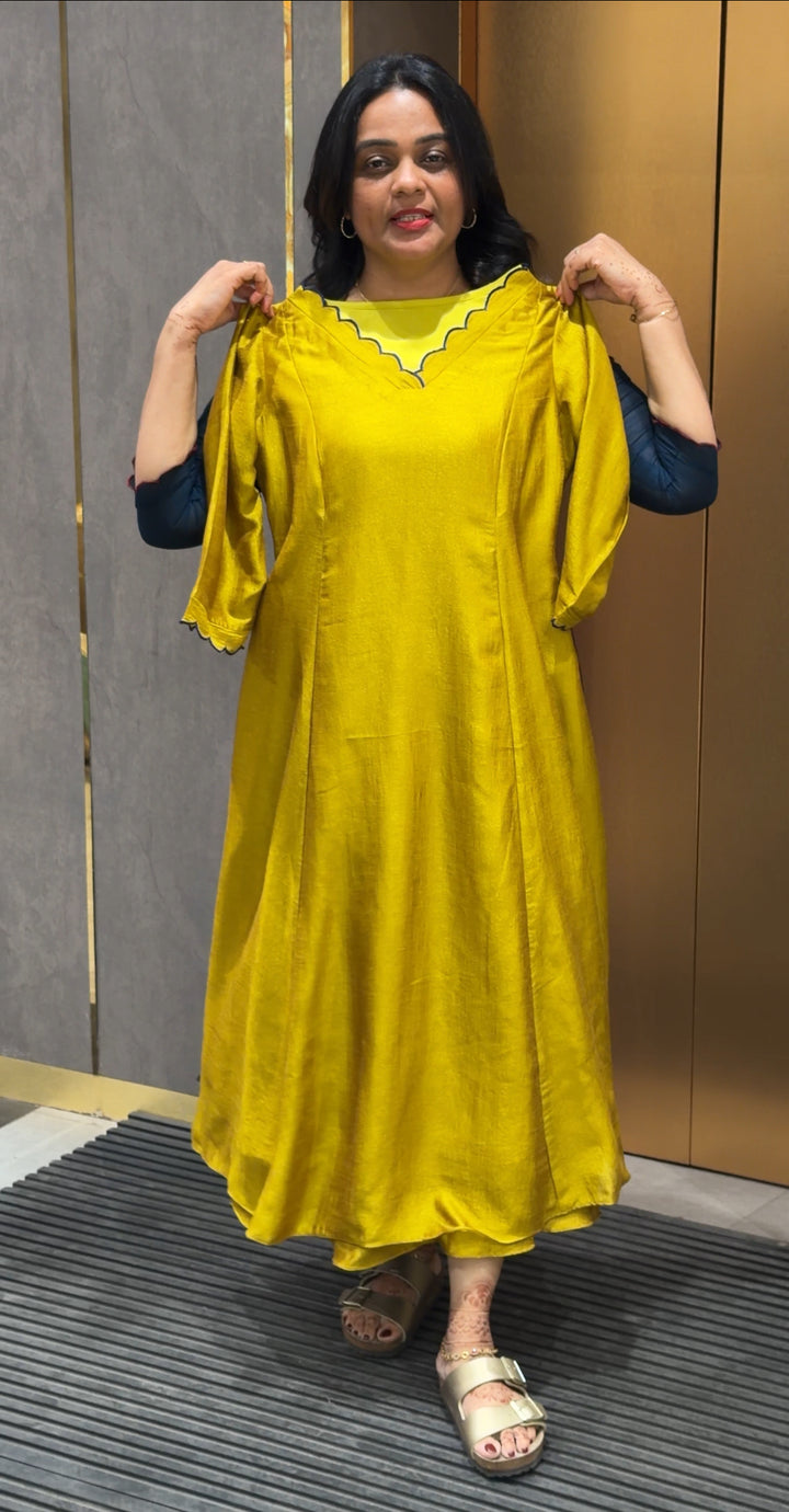 SEMI RAW SILK ALINE TOPS - NUWA-319