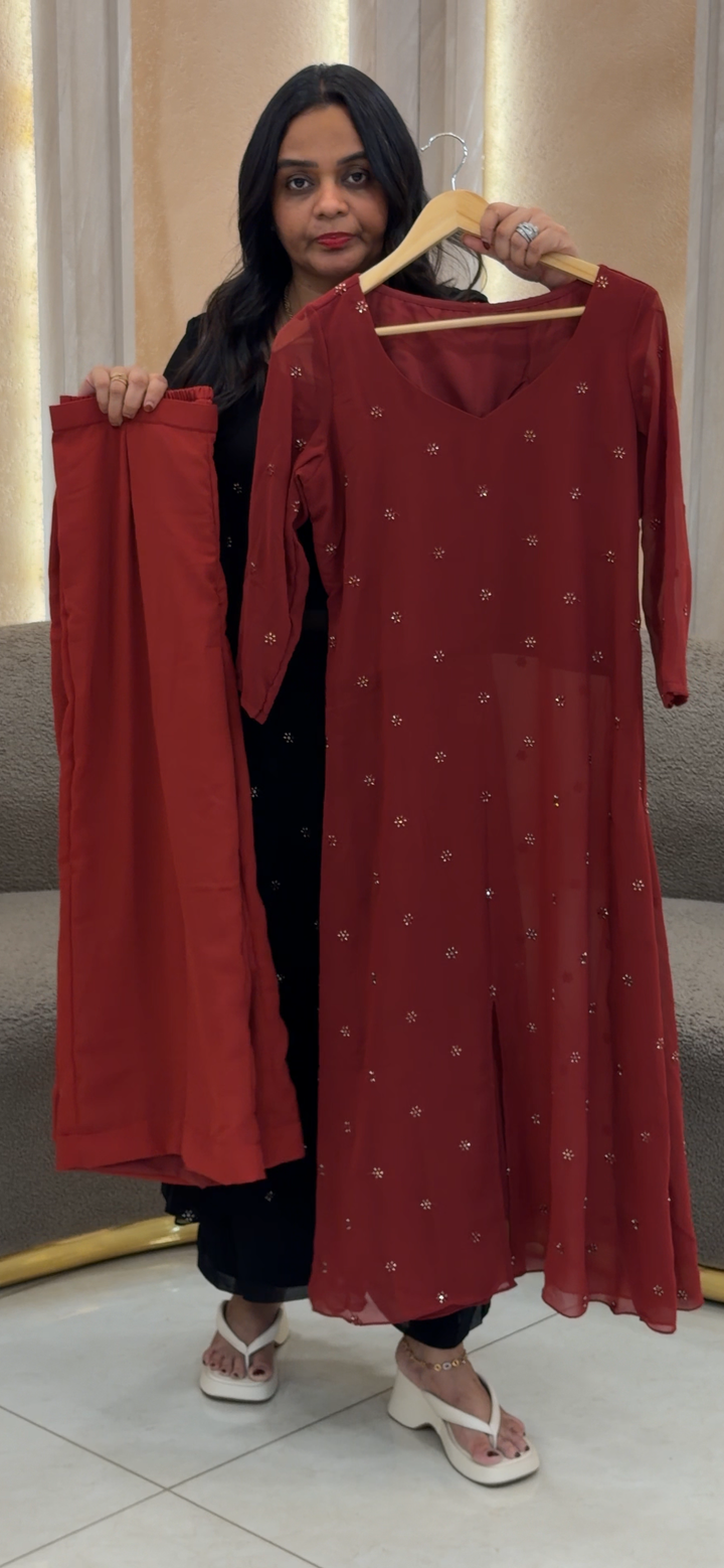 FAUX GEORGETTE TOP AND BOTTOMA - NUWA- 888