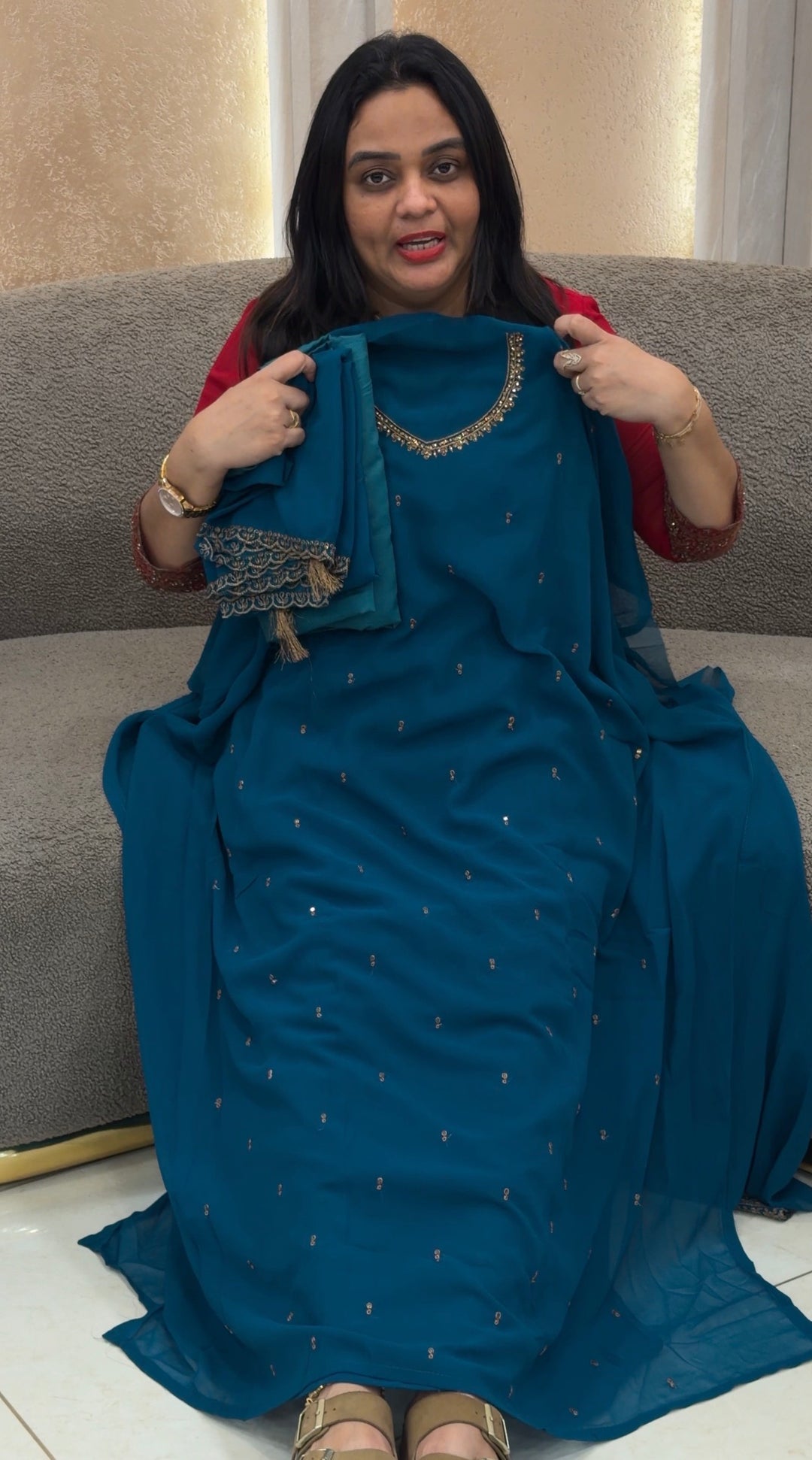 FAUX GEORGETTE UNSTITCHED SALWAR SUITS - NUWA-1167