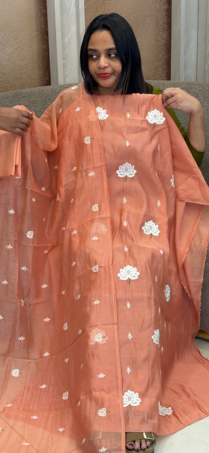 MUL CHANDERI UNSTITCHED SALWAR SUITS - NUWA - 1043