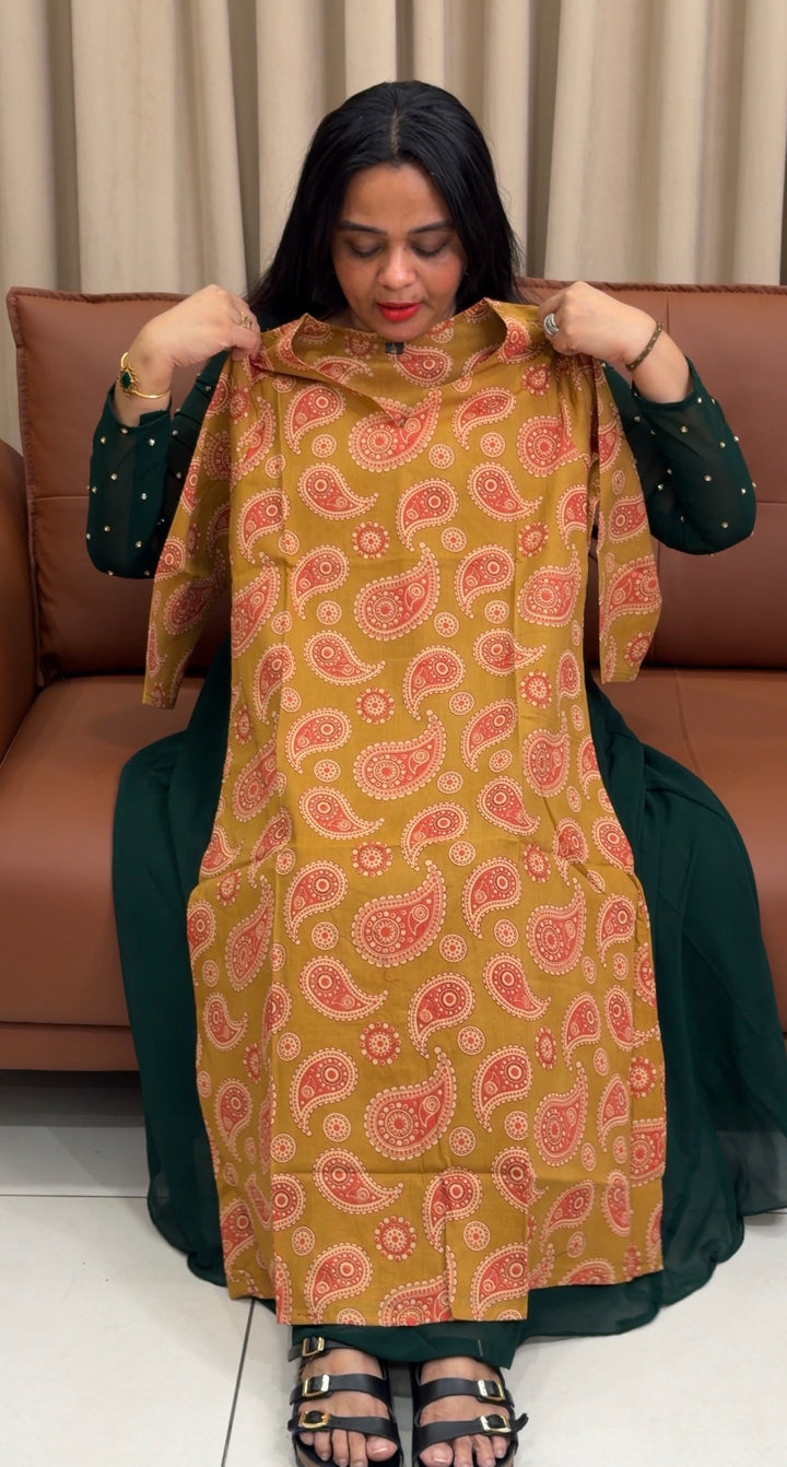 COTTON PRINTED ALINE TOPS - NUWA-2116