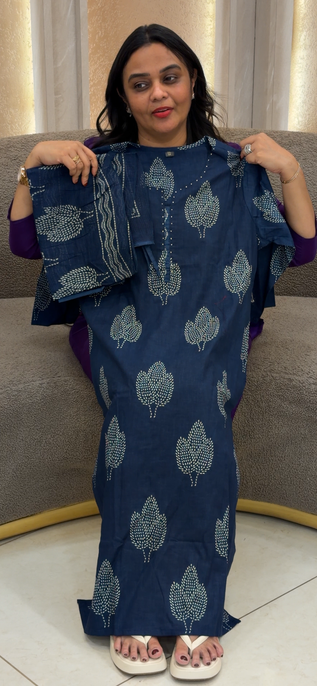 PRINTED COTTON TOP, BOTTOM AND DUPATTA - NUWA - 869