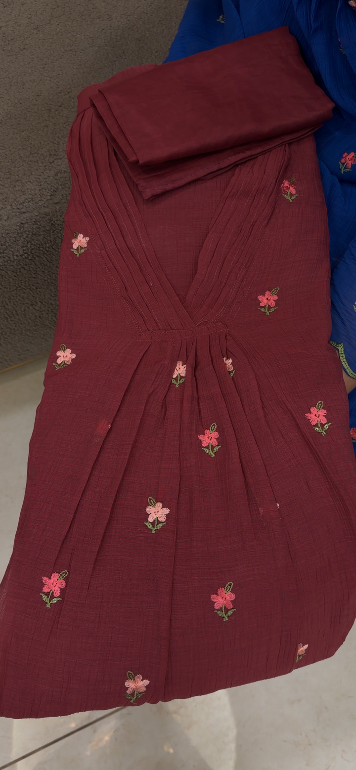 MUL CRUSHED SEMI STITCHED SALWAR SUITS - NUWA - 1755
