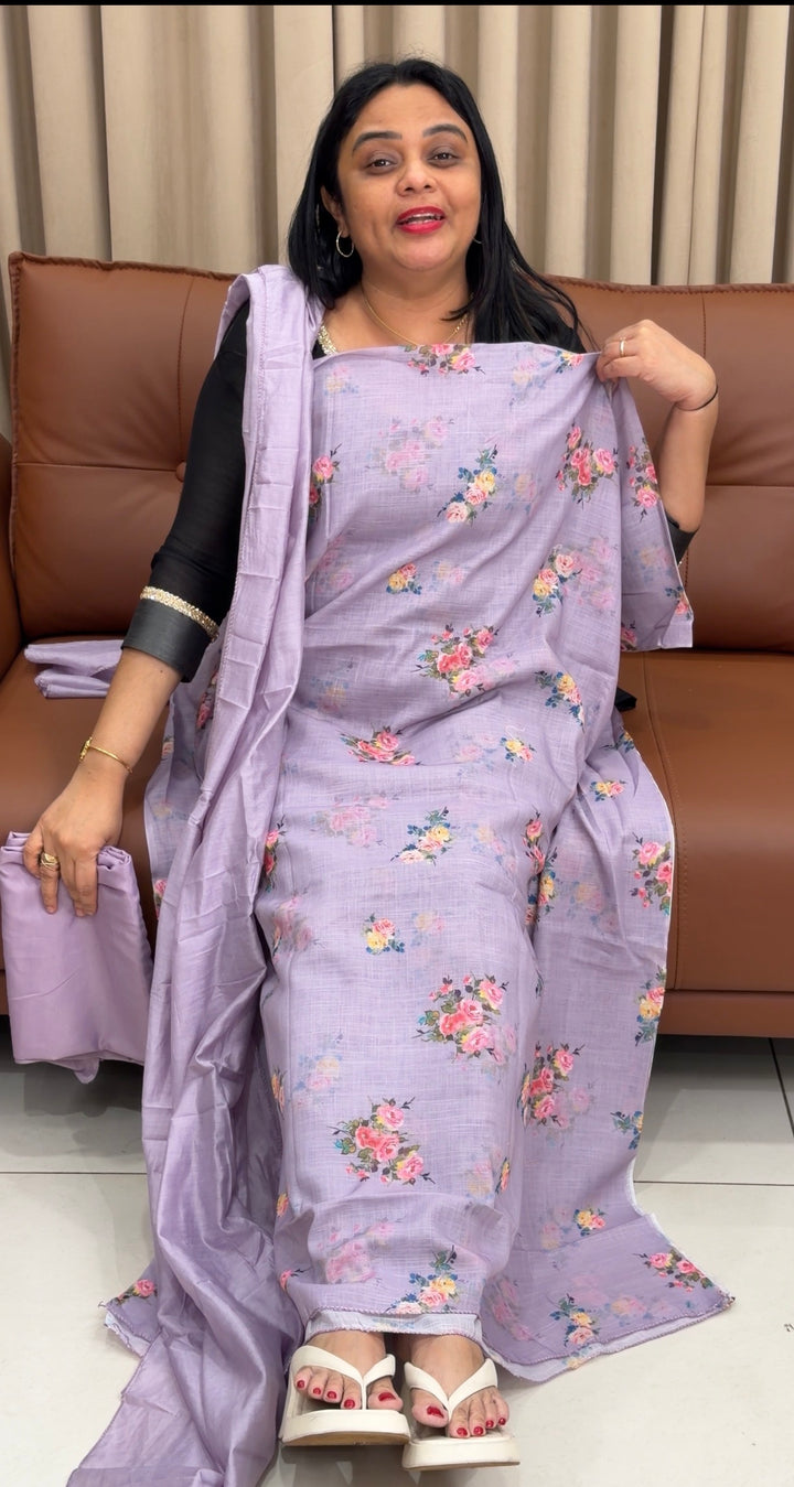 SEMI LINEN UNSTITCHED SALWAR SUITS - NUWA-1703