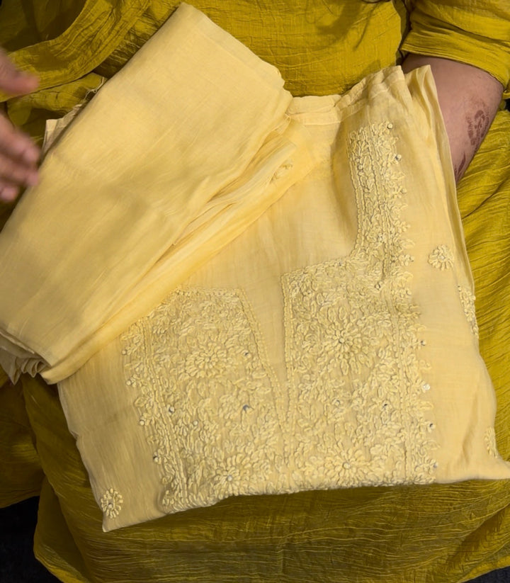 LUCKNOWI CHIKANKARI UNSTITCHED SALWAR SUITS - NUWA-1293