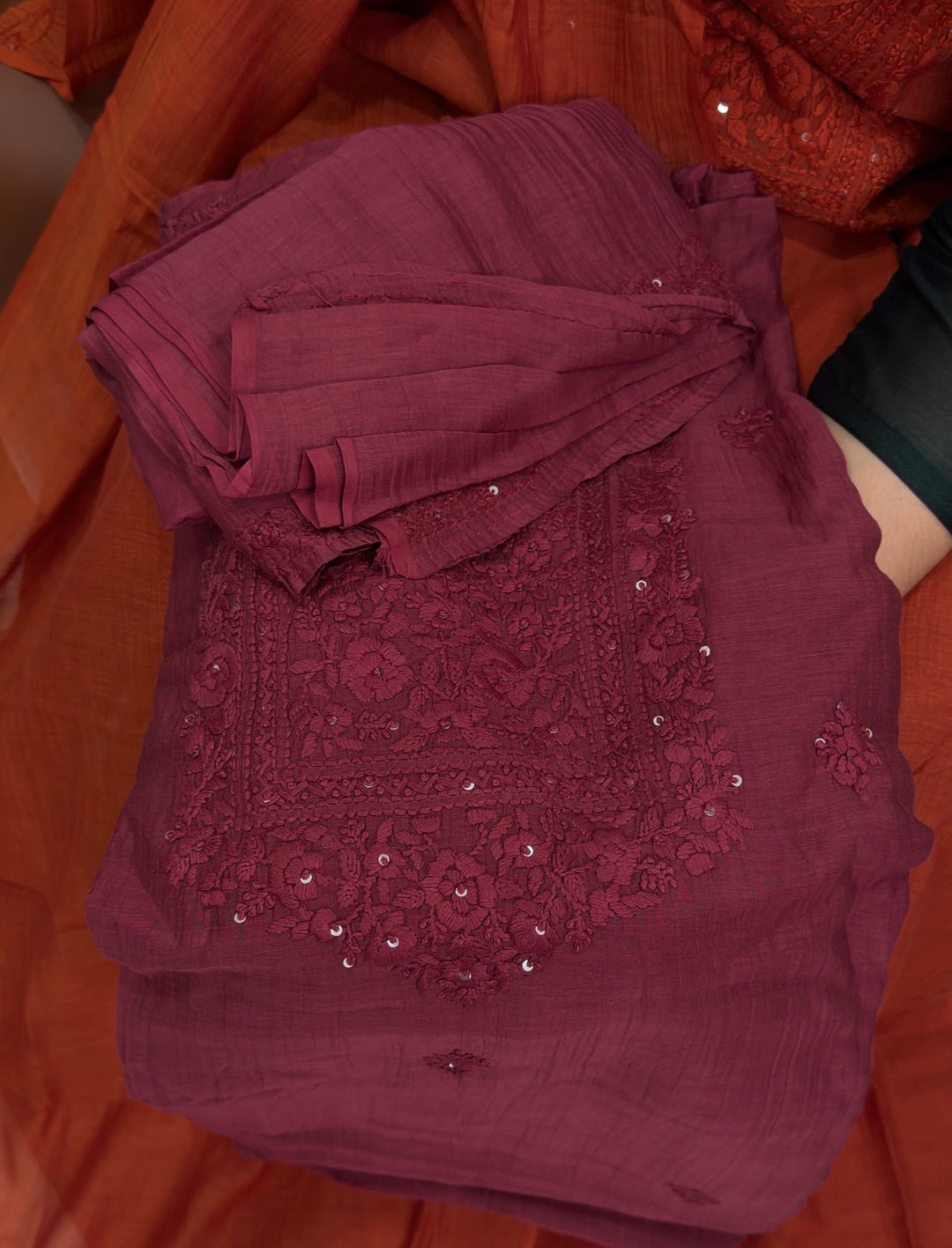 LUCKNOWI CHIKANKARI UNSTITCHED SALWAR SUITS - NUWA-1587