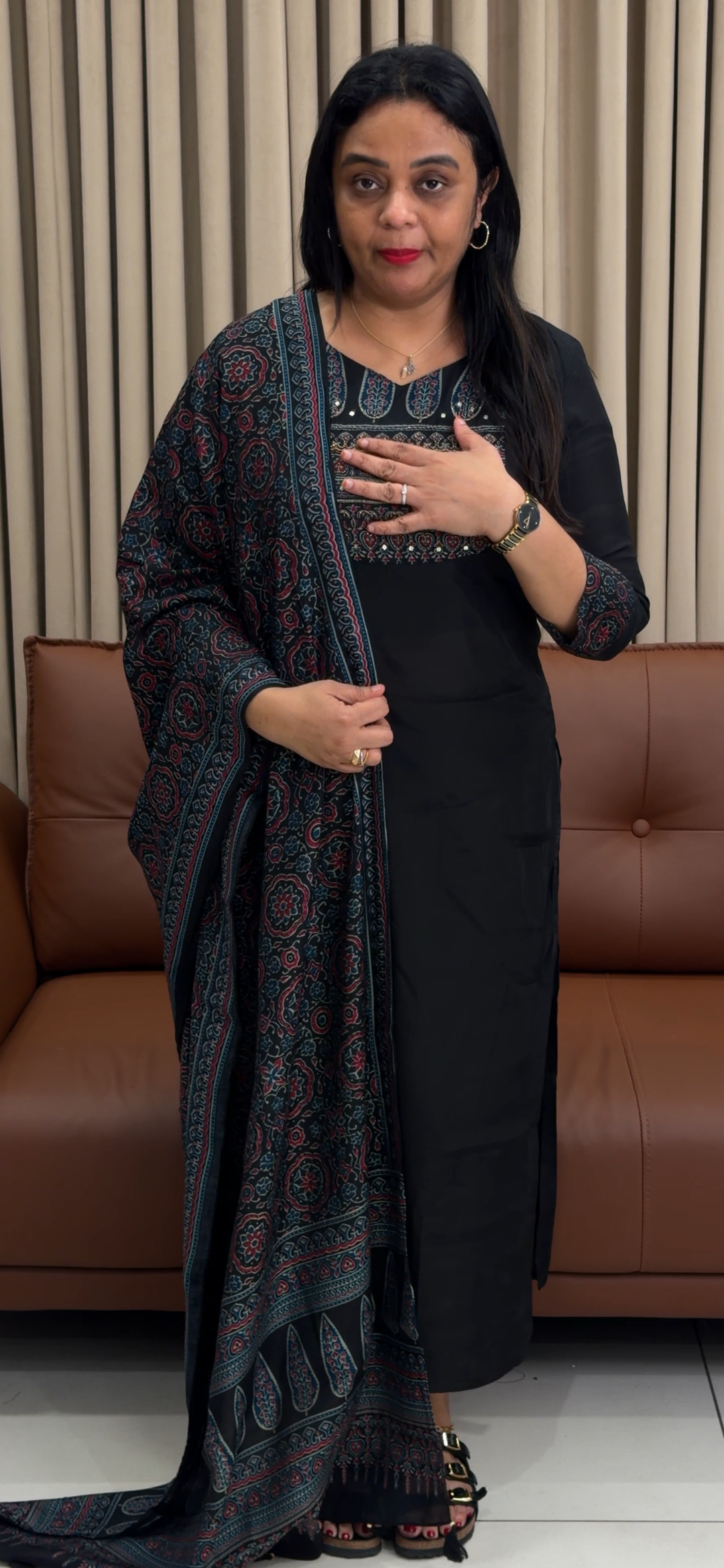 SEMI MODAL TOP, BOTTOM AND DUPATTA - NUWA - 1769