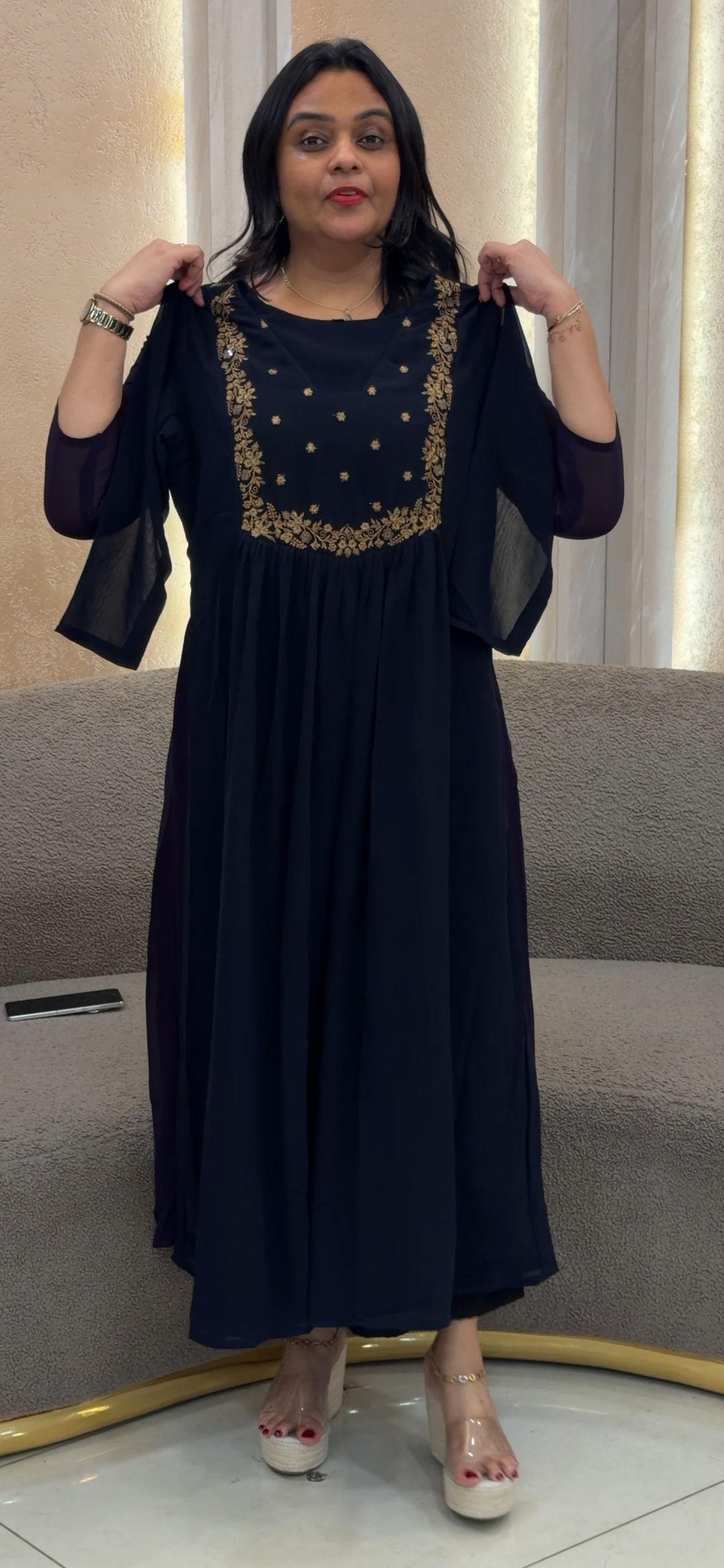 FAUX GEORGETTE ALINE TOPS - NUWA - 1194