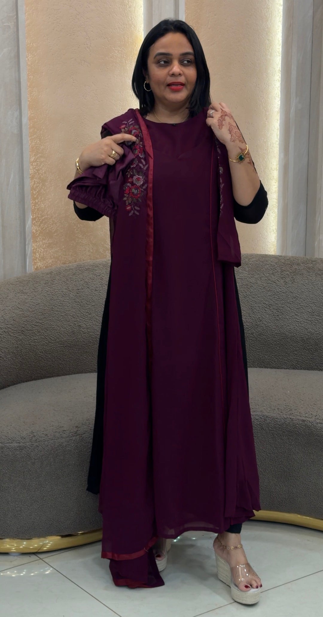 FAUX GEORGETTE TOP,BOTTOM AND DUPATTA - NUWA-1224