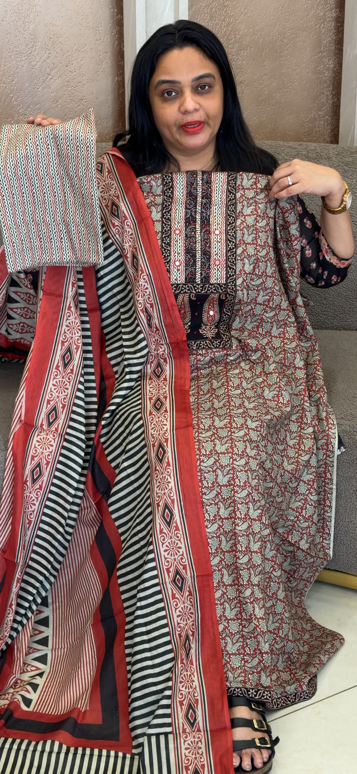 PRINTED COTTON UNSTITCHED SALWAR SUITS - NUWA - 2242