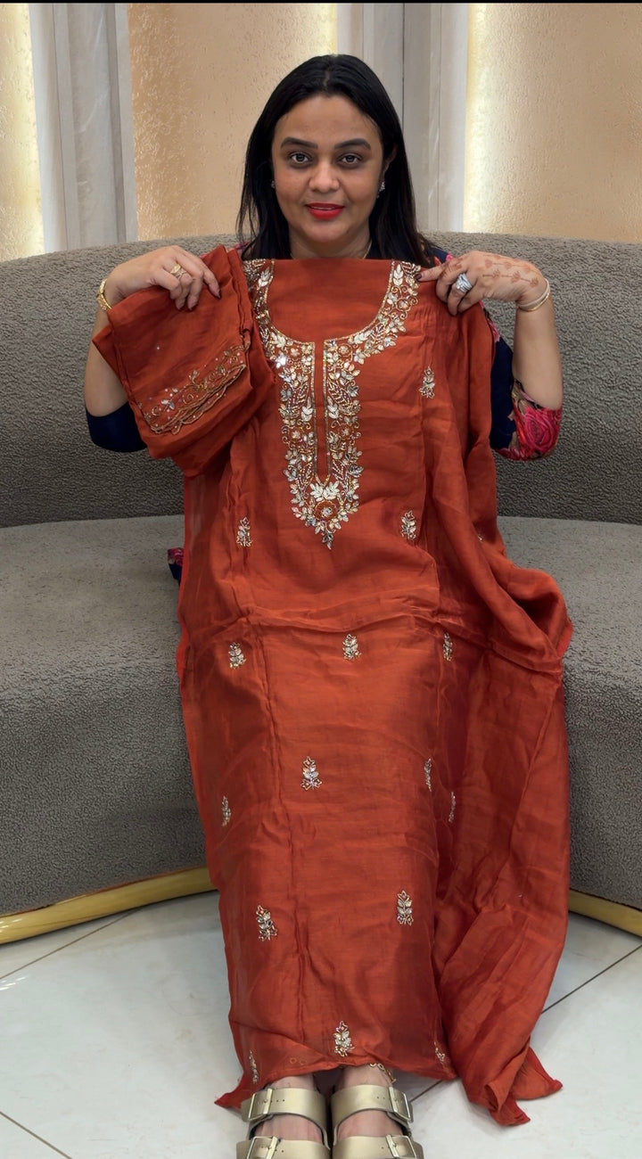 HAND WORKED UNSTITCHED SALWAR SUITS - NUWA-1678