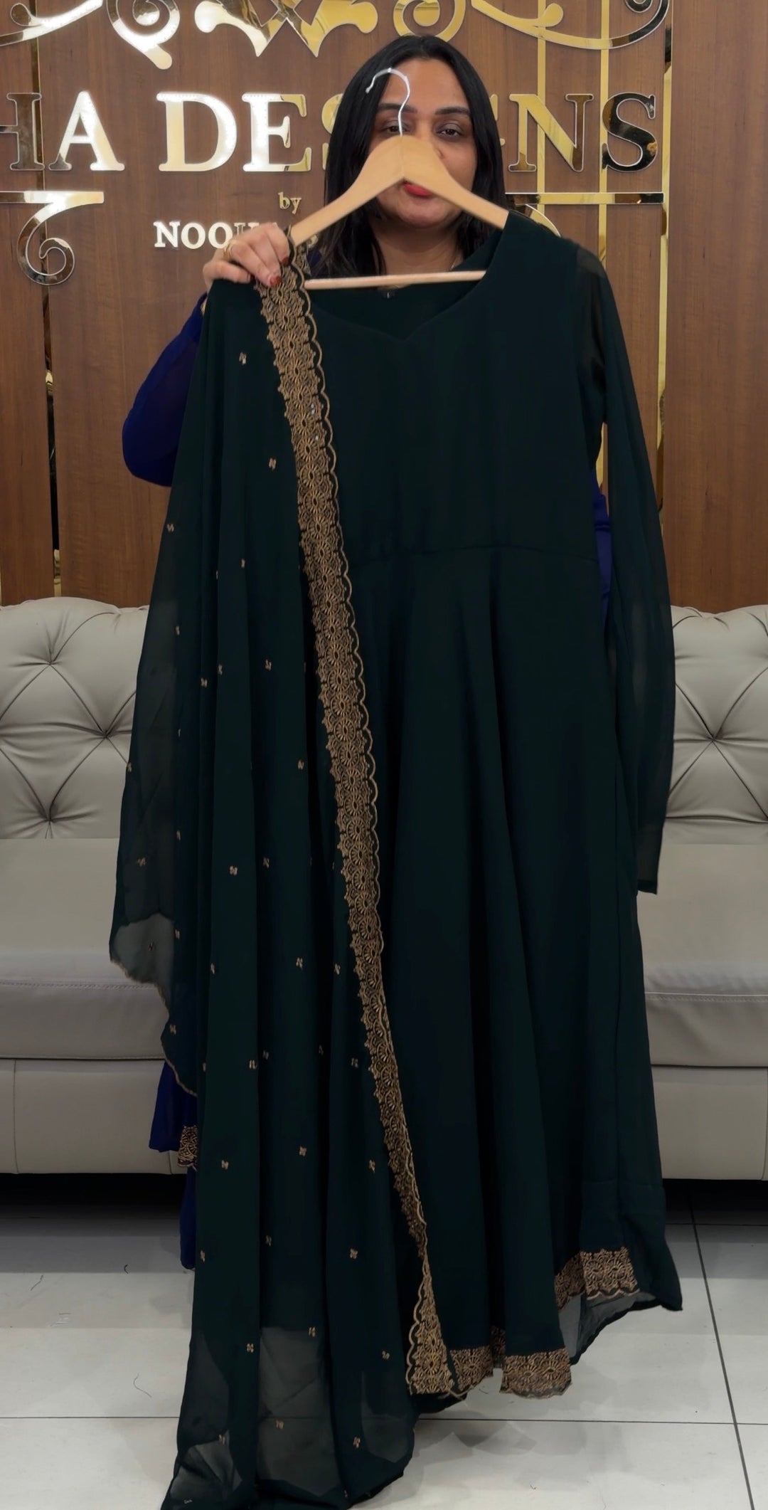 FAUX GEORGETTE ANARKALI TOP AND DUPATTA - NUWA-781