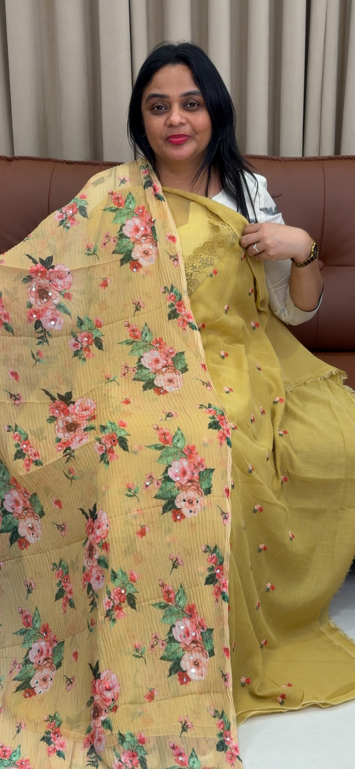 MUL CRUSHED UNSTITCHED SALWAR SUITS - NUWA - 1716