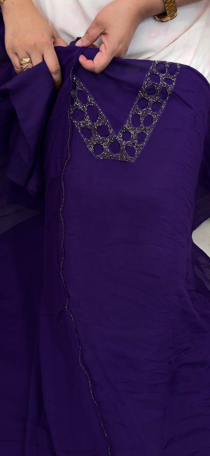 VISCOSE GEORGETTE UNSTITCHED SALWAR SUITS - NUWA - 2325