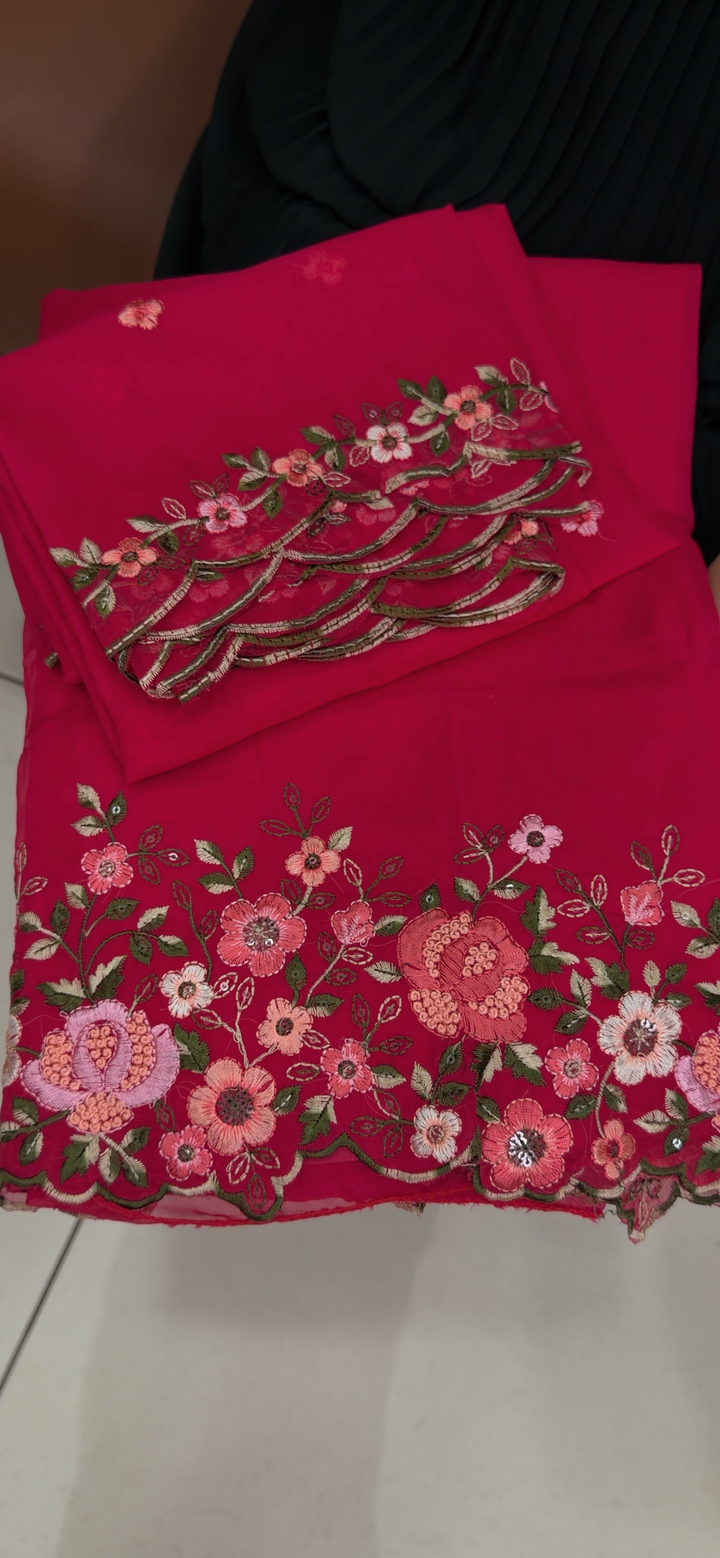 SOFT ORGANZA UNSTITCHED SALWAR SUITS - NUWA - 1892