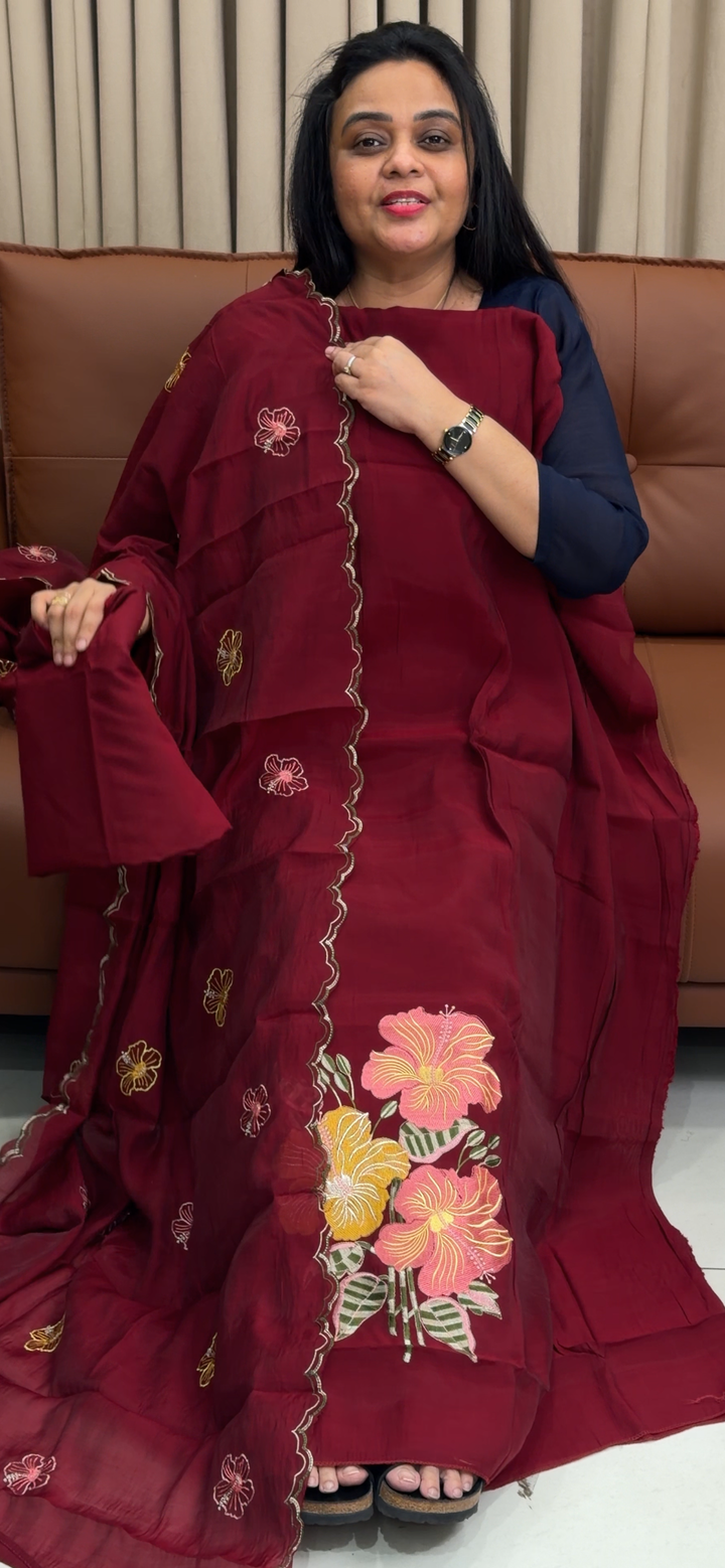 MUL CHANDERI UNSTITCHED SALWAR SUITS - NUWA - 1983