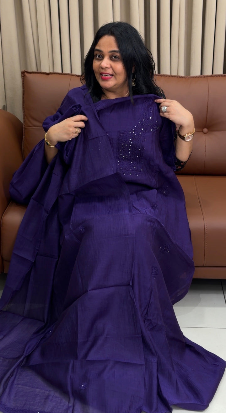 MALAI CHANDERI UNSTITCHED SALWAR SUITS - NUWA-1834
