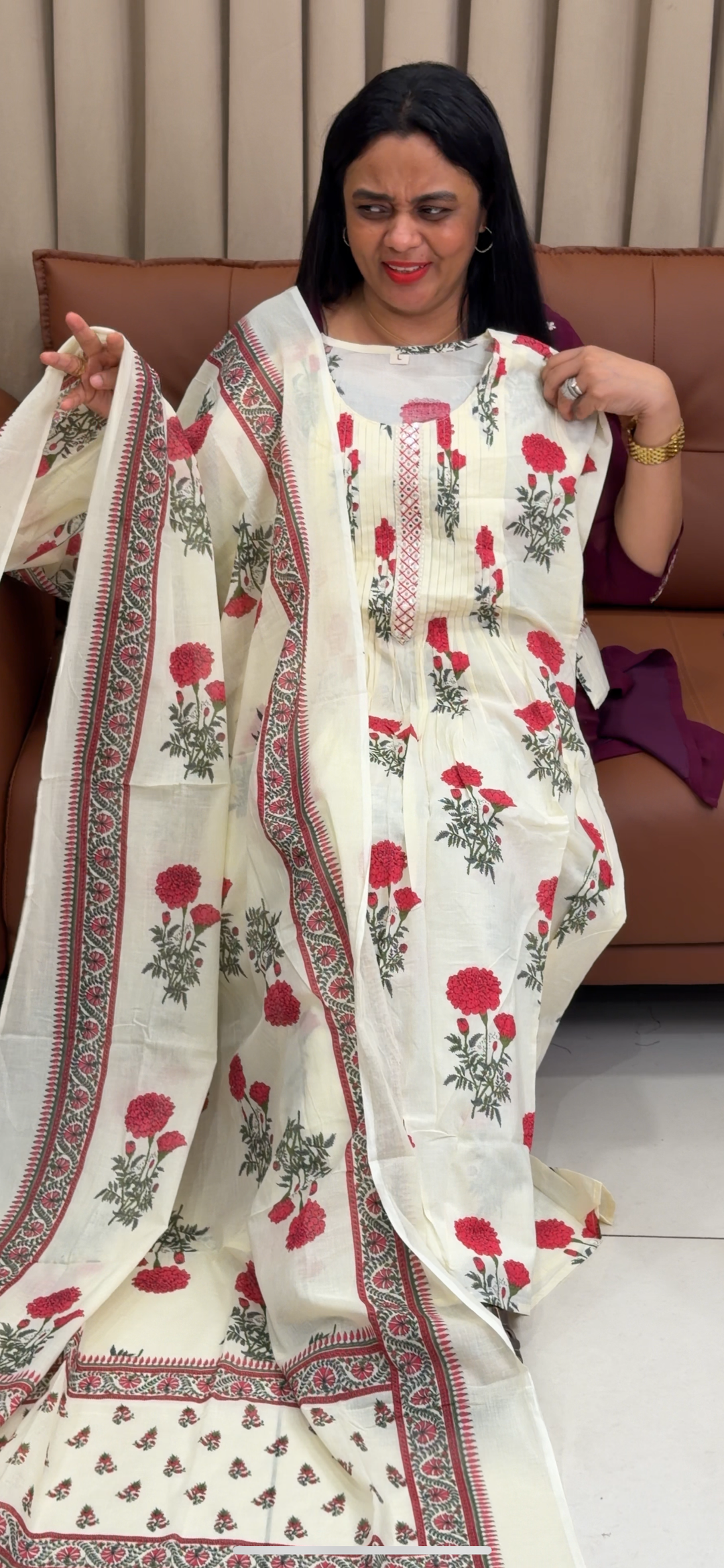 COTTON TOP, BOTTOM AND DUPATTA - NUWA - 2400