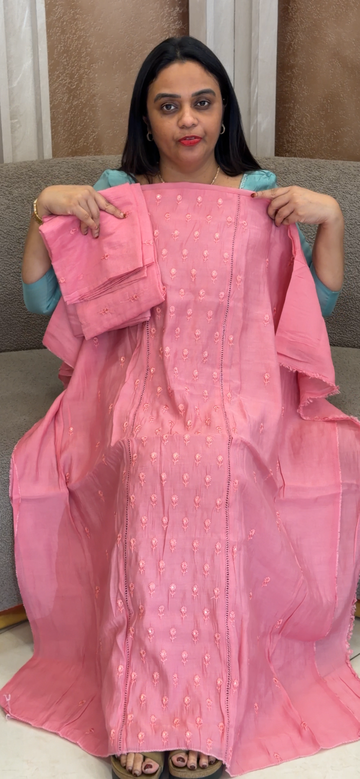 MALAI CHANDERI UNSTITCHED SALWAR SUITS - NUWA - 1041