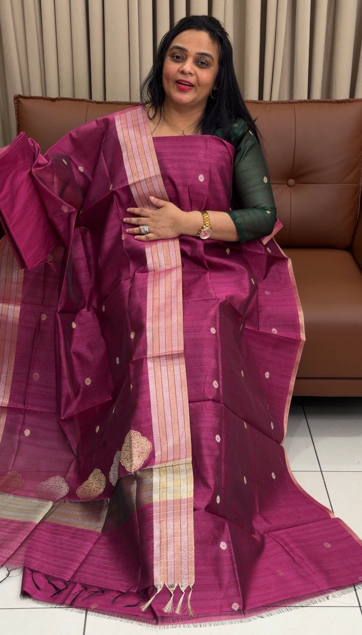 SEMI RAW SILK UNSTITCHED SALWAR SUITS - NUWA-1942