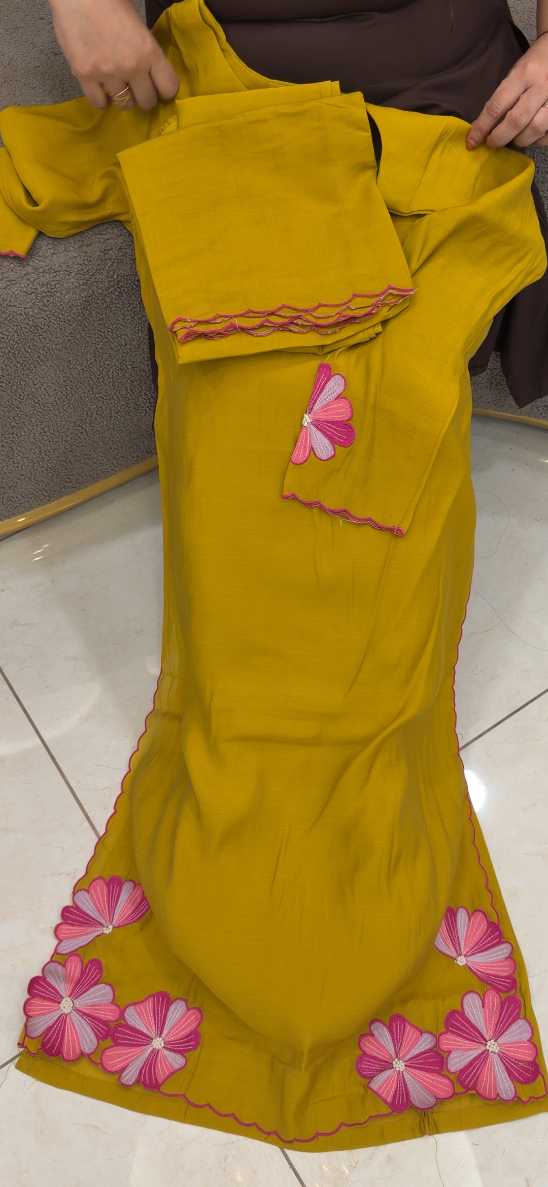 MUL CHANDERI TOP, BOTTOM AND DUPATTA - NUWA - 1489