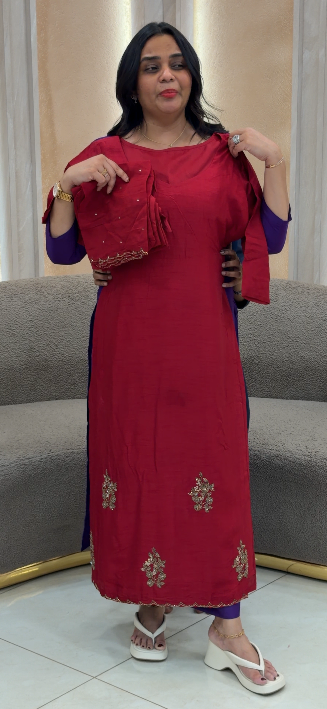 SILK  TOP, BOTTOMA AND DUPATA - NUWA-885