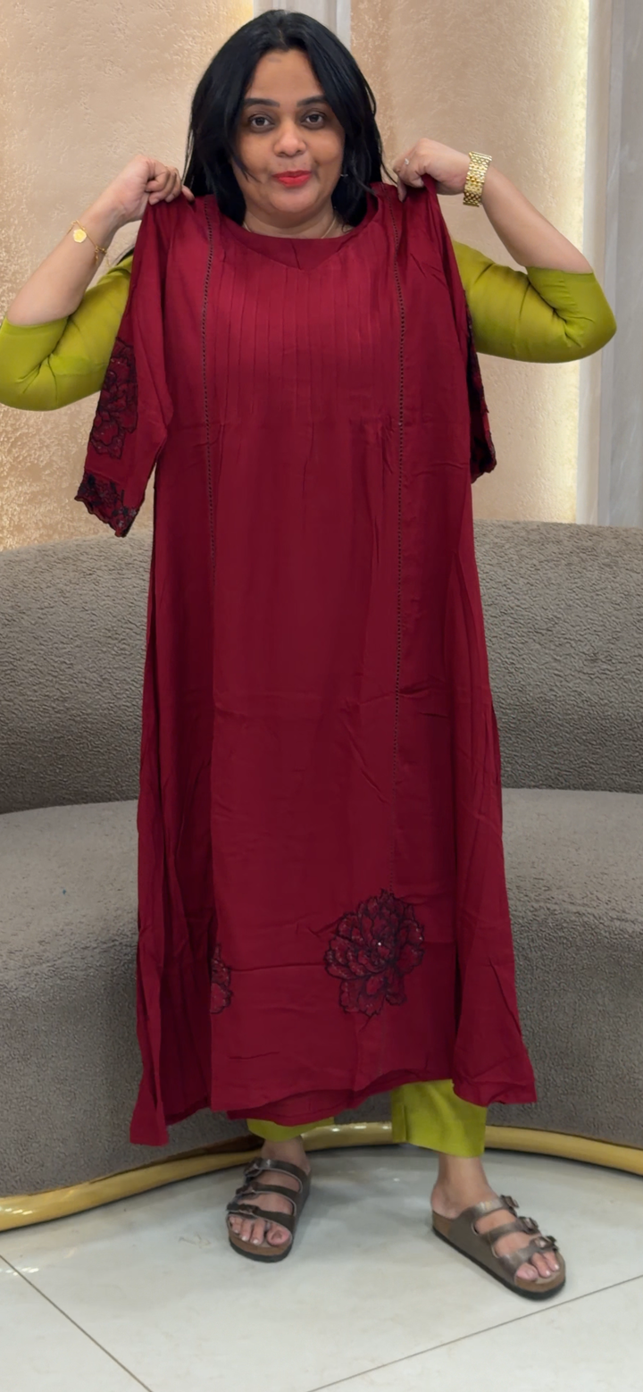 OFFER SALE CRUSHED RAYON LONG ALINE TOP - NUWA - 2424