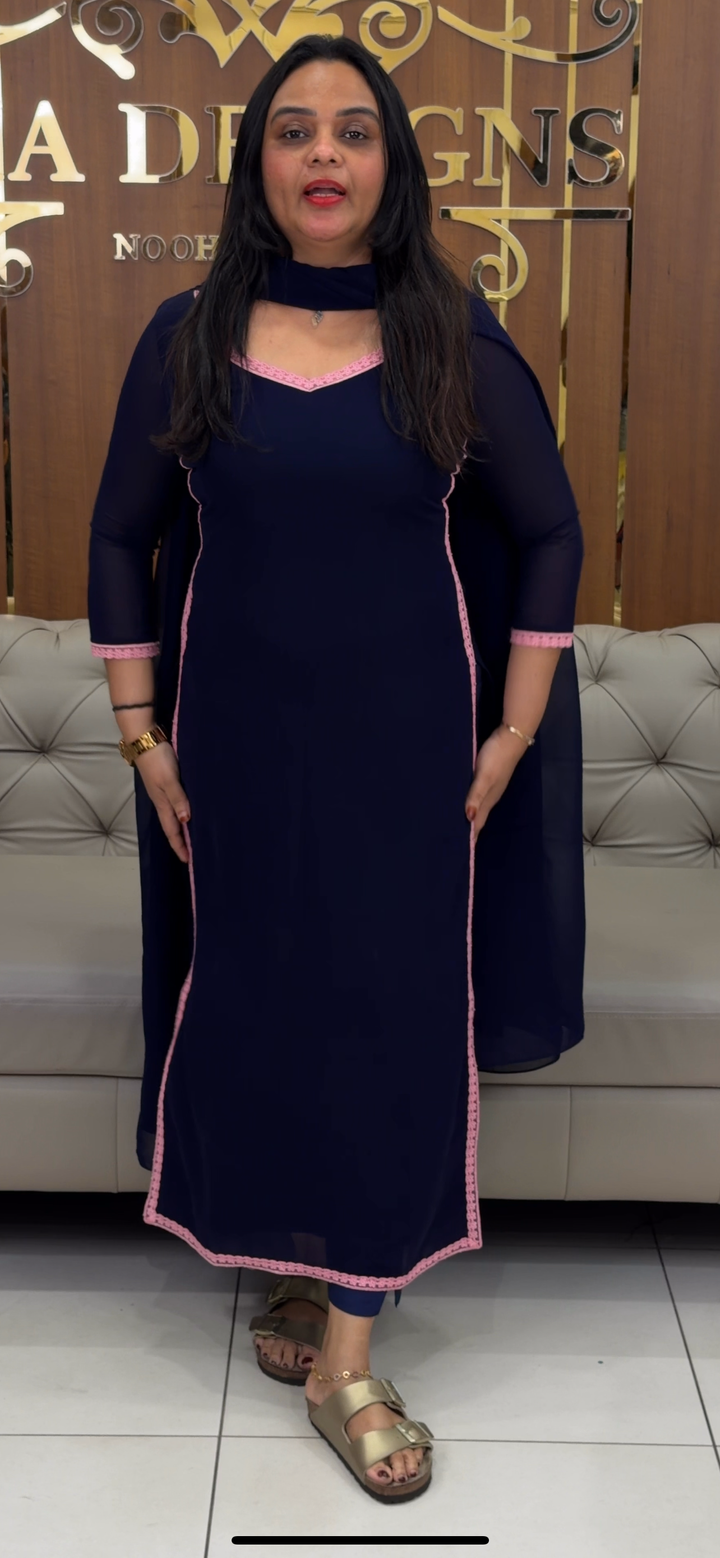 FAUX GEORGETTE TOP, BOTTOM AND DUPATTA - NUWA - 921