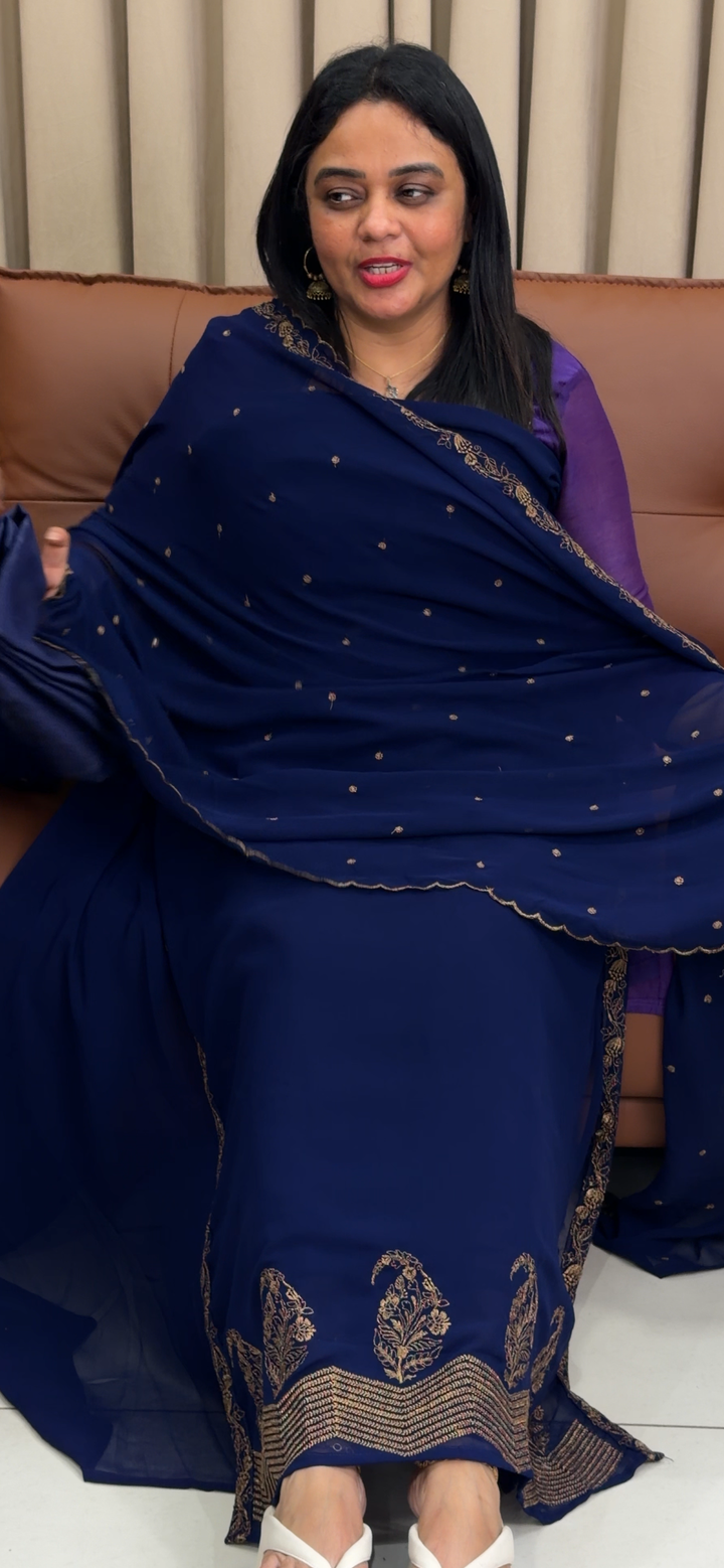 FAUX GEORGETTE UNSTITCHED SALWAR SUITS - NUWA - 1555